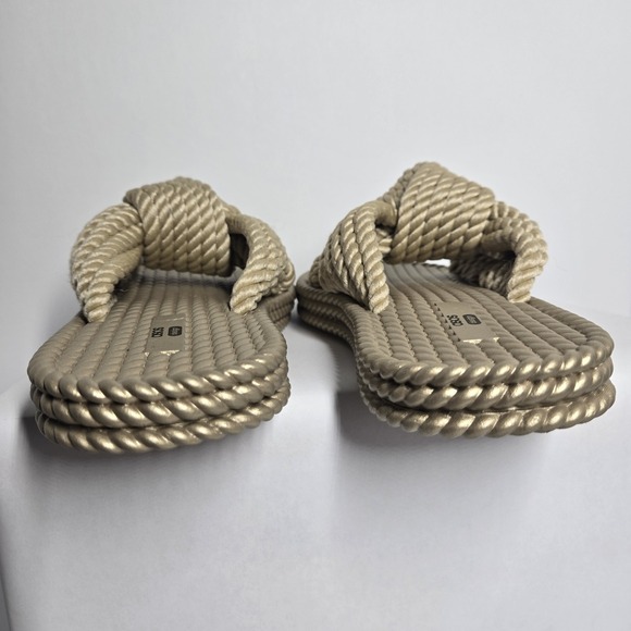 ASOS DESIGN Josie Chunky Knot Jelly Mule Sandals Gold US 7‎ Trendy Coastal - Picture 4 of 9